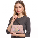 COMECO INC - Pooh and Piglet Kisslock Bag in Linen Blended Material