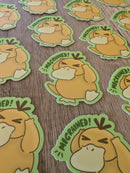 Sadsquatch - Psyduck Migraine - Cute Pokemon Nintendo Game Vinyl Sticker