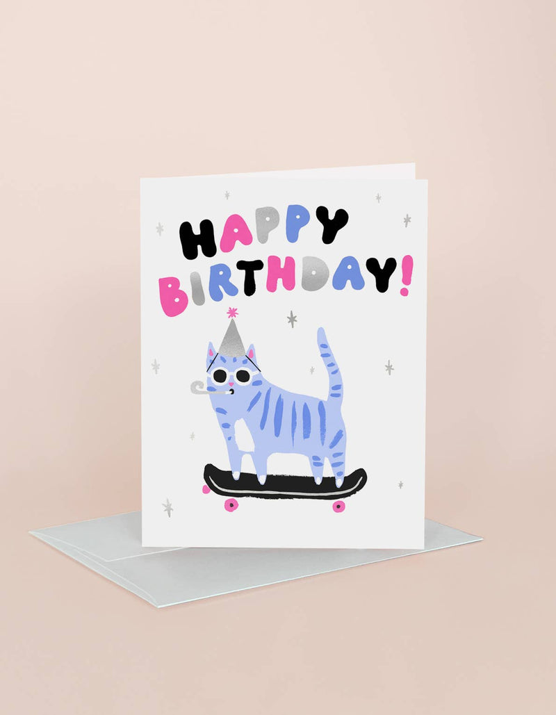 Idlewild Co. - Skater Cat Birthday Greeting Card
