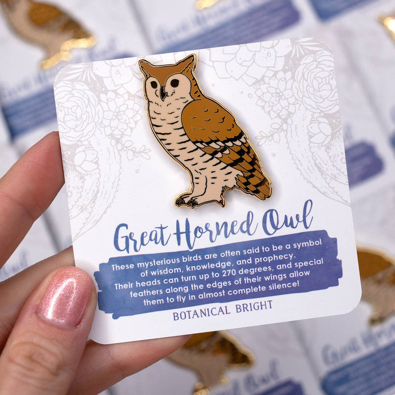 Botanical Bright - Great Horned Owl Enamel Pin