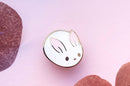 Alum and Ink - Bunny Bun Enamel Pin: Rubber Pin Back