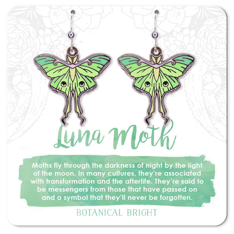 Botanical Bright - Luna Moth Dangle Earrings: Gold
