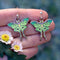Botanical Bright - Luna Moth Dangle Earrings: Gold