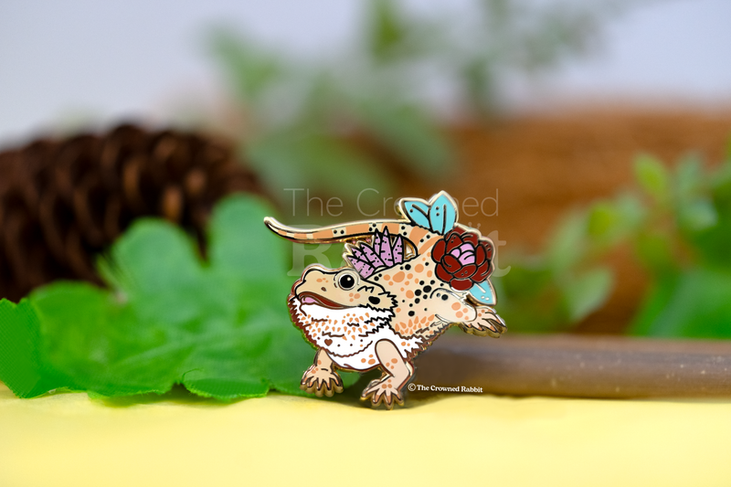 The Crowned Rabbit - Bearded Dragon Enamel Pin