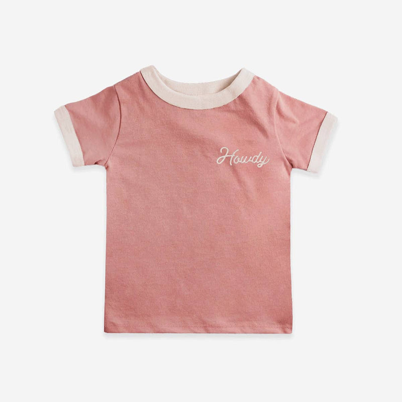 River Road Clothing Company - Howdy (Youth) | Vintage Ringer: Beige / 2T
