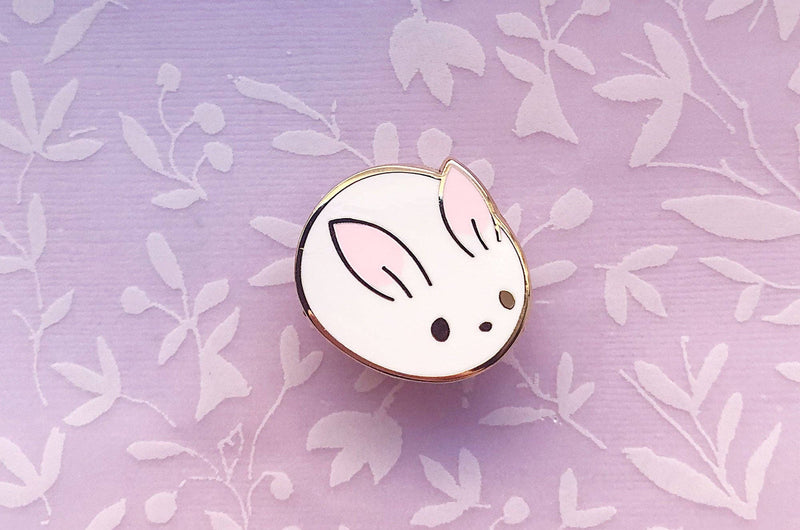 Alum and Ink - Bunny Bun Enamel Pin: Rubber Pin Back