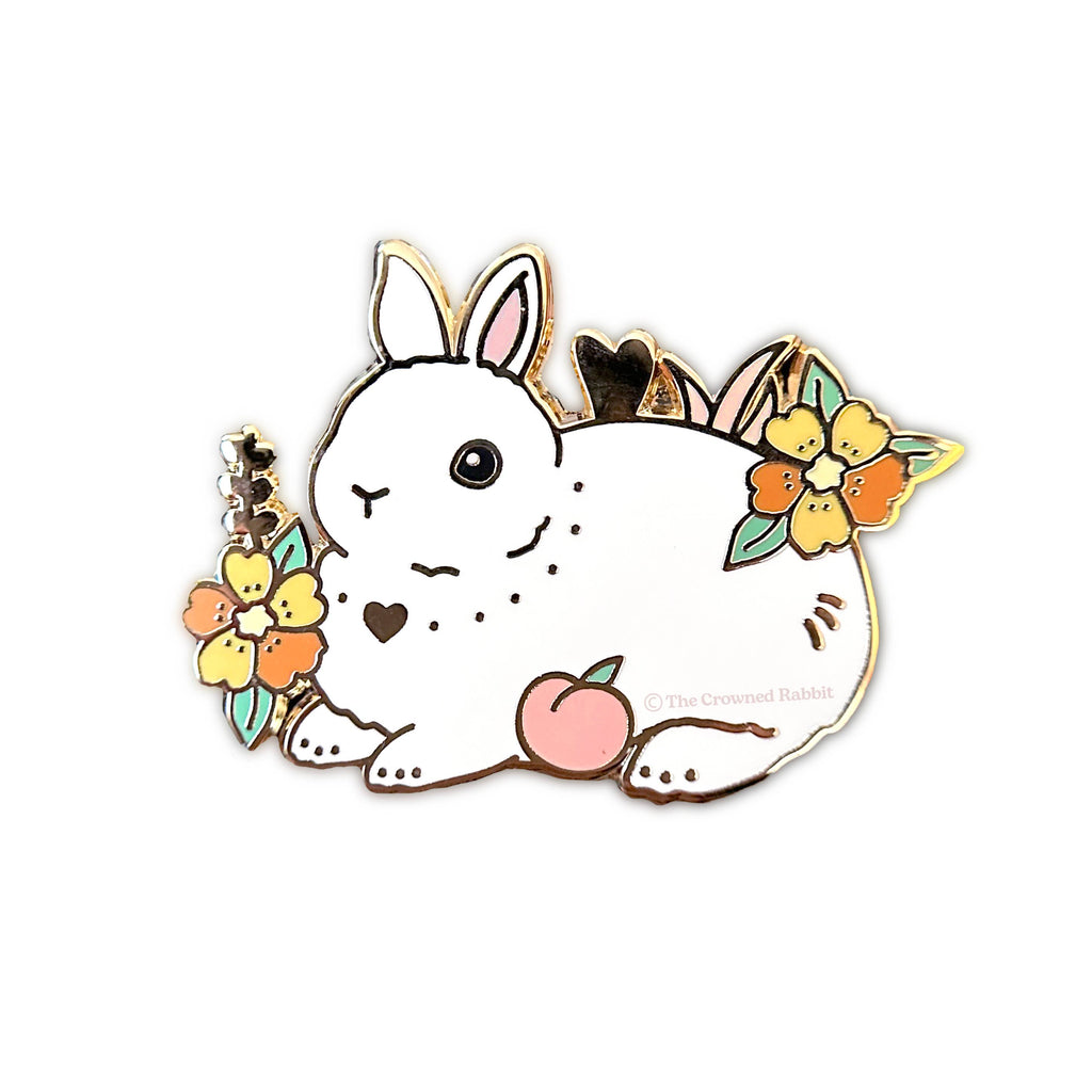 The Crowned Rabbit - White Netherland Dwarf Rabbit Enamel Pin – The ...