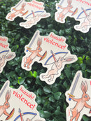 Beeftopia - Huzzah! Violence! Medieval Rabbits Vinyl Sticker