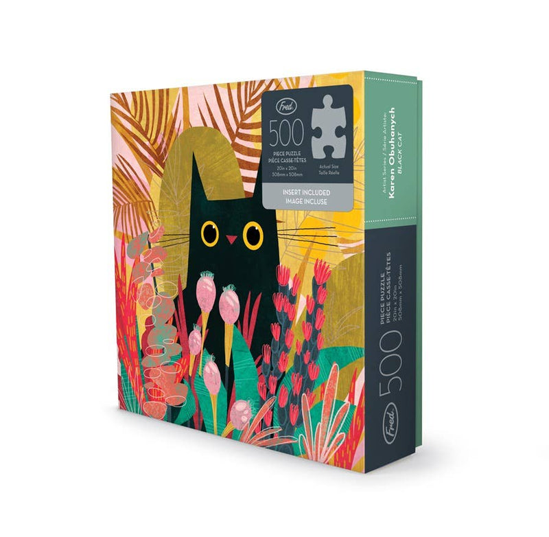 Fred & Friends - Puzzle 500 Pc - Karen Obuhanych - Black Cat