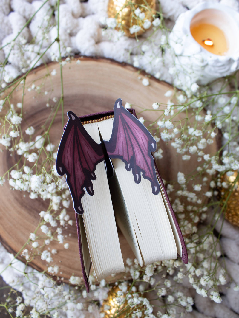 Meaggie Moos - 3D Dragon Wings Bookmark | Soft Touch: Black