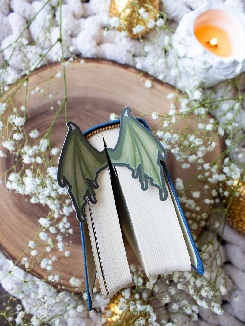 Meaggie Moos - 3D Dragon Wings Bookmark | Soft Touch: Black