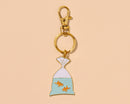 And Here We Are - Goldfish in a Bag Enamel Keychain, Bag Charm - Summer, County Fair - Stocking stuffer, Holiday, Gift Guide