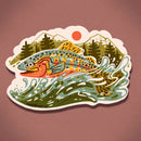 Pine Bones - Swimming Jumping Trout - Durable & Weatherproof Sticker