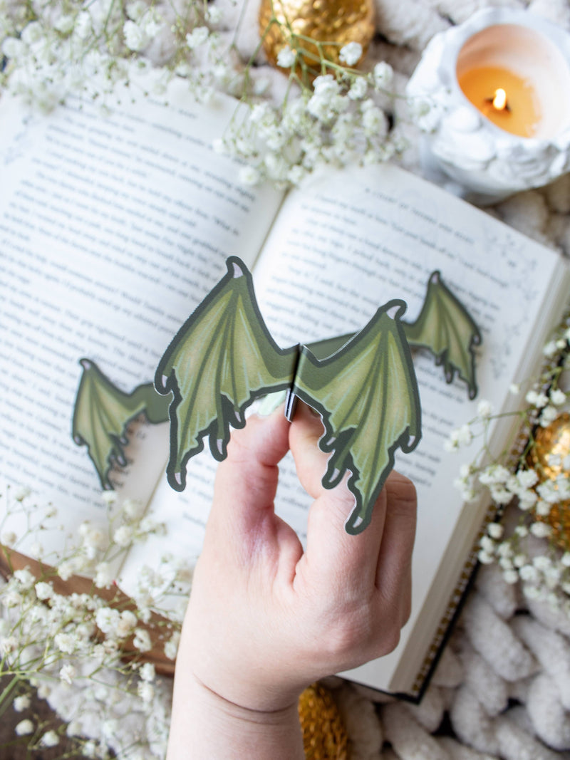 Meaggie Moos - 3D Dragon Wings Bookmark | Soft Touch: Black