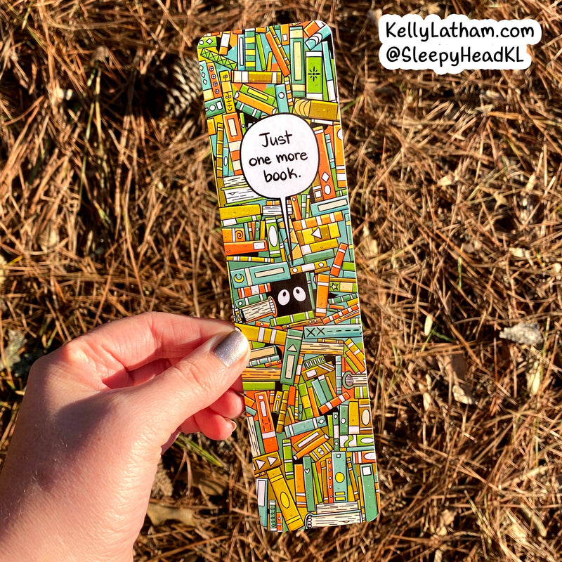 Kelly Latham Art - One More Book Bookmark - Indie Bookstore Book Lover Funny: Clear Hanging Bag