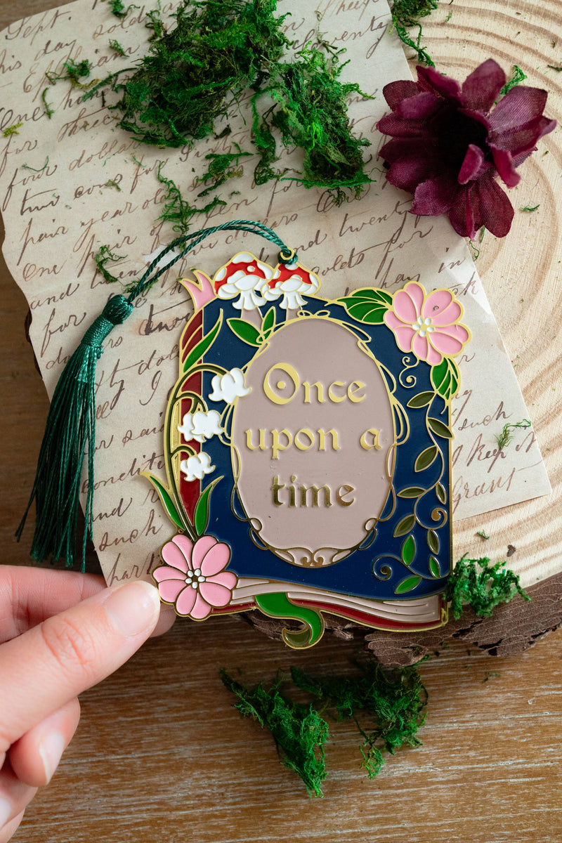 The Bookish Atelier - Once Upon a Time Book Metal Bookmark, Bookish Fantasy