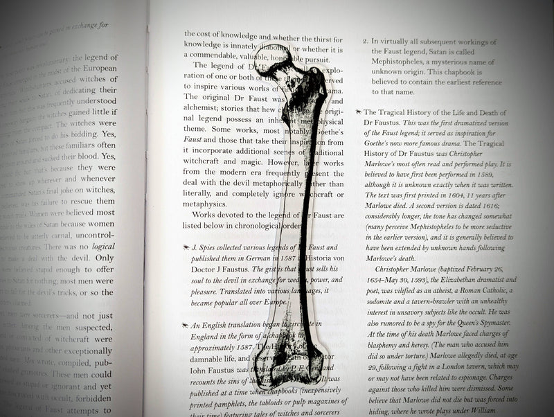 Dark Veinlet - Clear Bookmark - Femur Bone Leg Human Skeleton Gothic