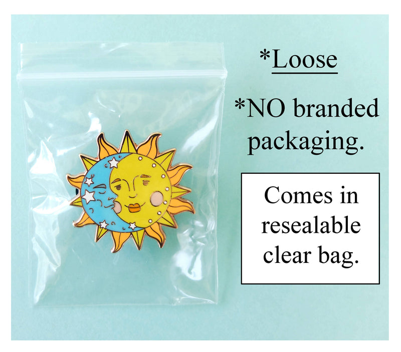 Lucky Sardine - Celestial Sun & Moon, Cosmic Stars, Retro Vintage Enamel Pin
