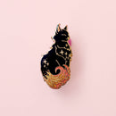 Glitter Punk - Fire Cat Enamel Pin