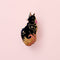Glitter Punk - Fire Cat Enamel Pin