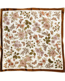 Flora West Design - 100% Silk Bandana Western Floral & Butterfly  – 23” Square