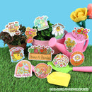 Turtle's Soup - Happy Flowers Vase Colorful Water Bottle Vinyl Sticker