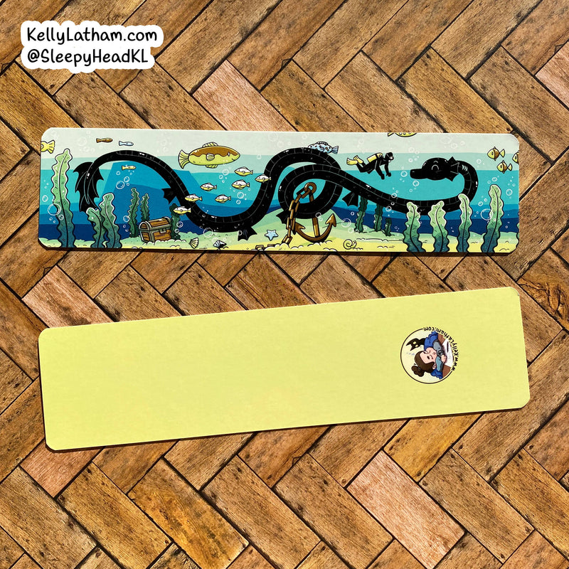 Kelly Latham Art - Sea Monster Ocean Myth Bookmark Bookstore Reading Cute Sea