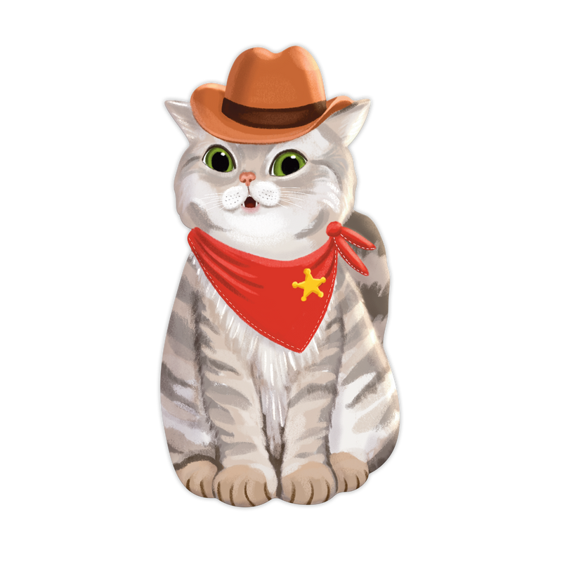 Grey Street Paper - Western Cat Die-Cut Bookmark