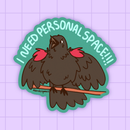 2Birds1Pencil - I Need Personal Space Red-Winged Blackbird Vinyl Sticker