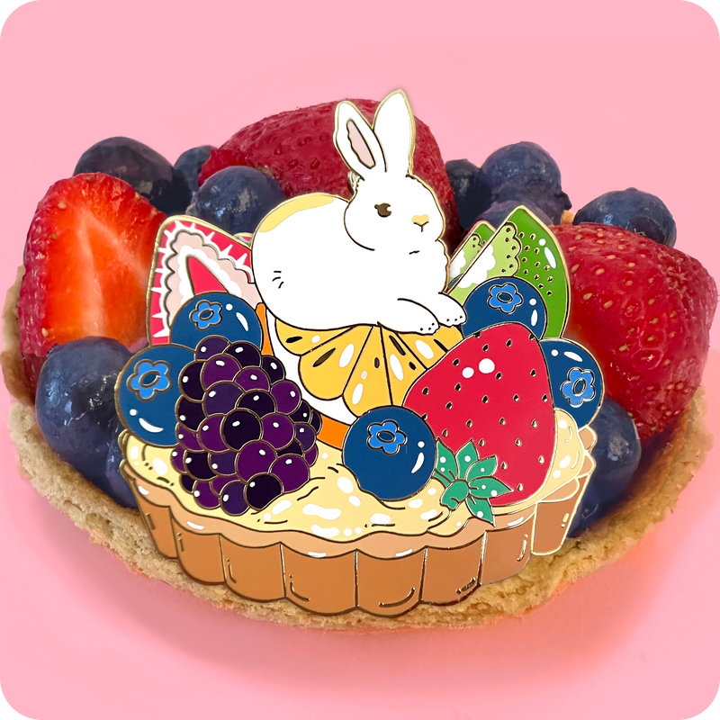 The Crowned Rabbit - Fruit Tart Rabbit Enamel Pin