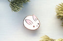 Alum and Ink - Bunny Bun Enamel Pin: Rubber Pin Back