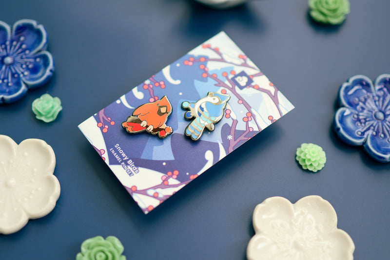 Thousand Skies - Enamel Pin - Snowy Birds Pin Set