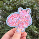 Rowan Kingsbury - Cuddly Snow Leopard Vinyl 3" Sticker