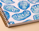 And Here We Are - Letterpress A5 Spiral Notebook—Oyster (Seafood Beach Summer)