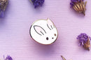 Alum and Ink - Bunny Bun Enamel Pin: Rubber Pin Back