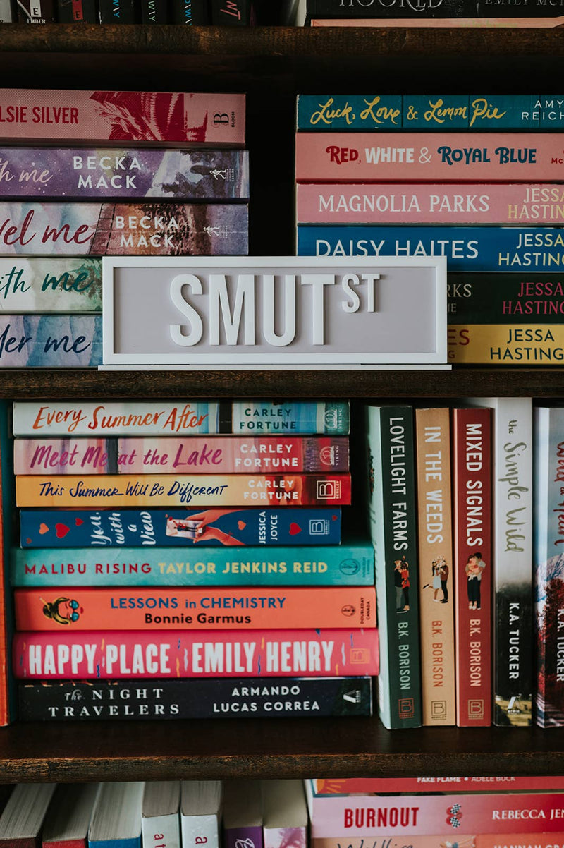 The Bookish Bird Co. - Smut St Acrylic Shelf Sign w/ Stand