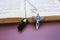 Bookish Trinkets - Fantasy Dagger Chain Bookmark With Charm and Tassel: Black Crystal