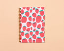 And Here We Are - Letterpress A5 Spiral Notebook—Strawberry (Colorful Berries)
