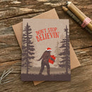 Modern Printed Matter - Don't Stop Believin' Sasquatch Holiday Card
