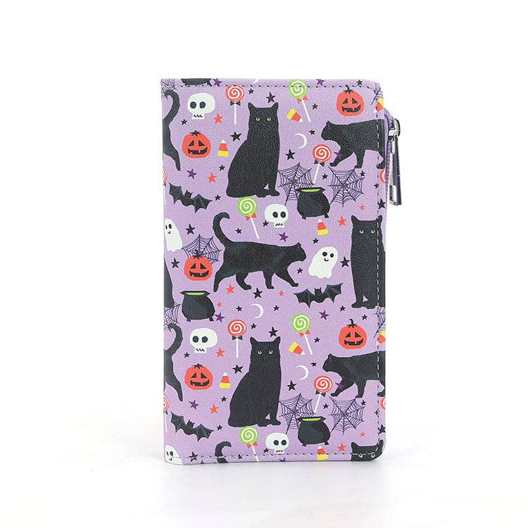 COMECO INC - Halloween Black Cat Collage Wallet in Vinyl