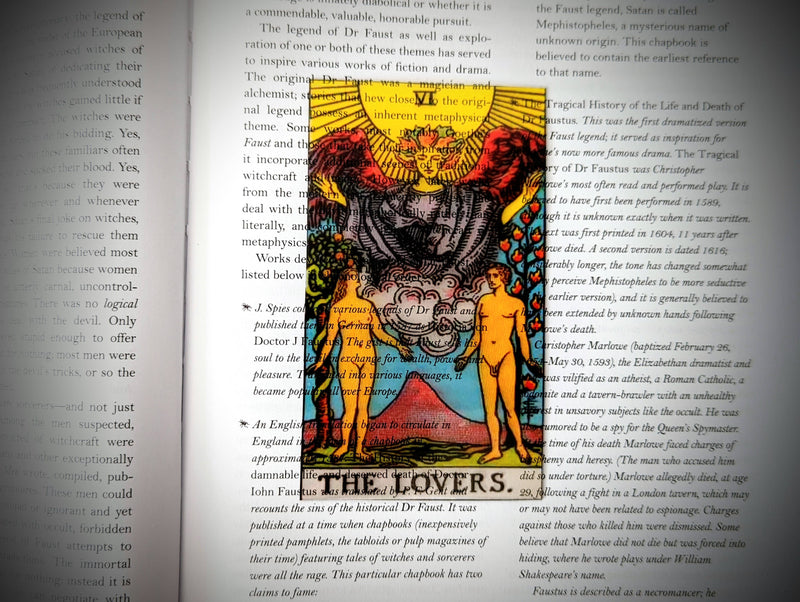 Dark Veinlet - Clear Bookmark - The Lovers Tarot Witch Occult