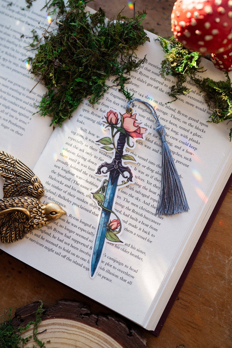 The Bookish Atelier - Floral and Ivy Sword Bookmarks: Rose Sword