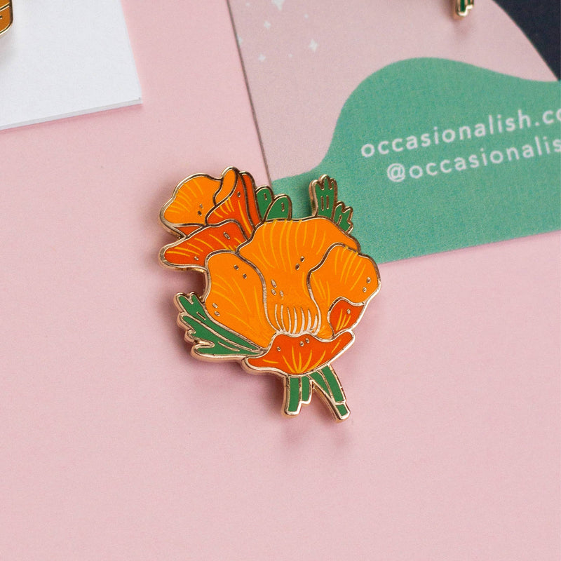 Occasionalish - Golden Poppy Enamel Pin