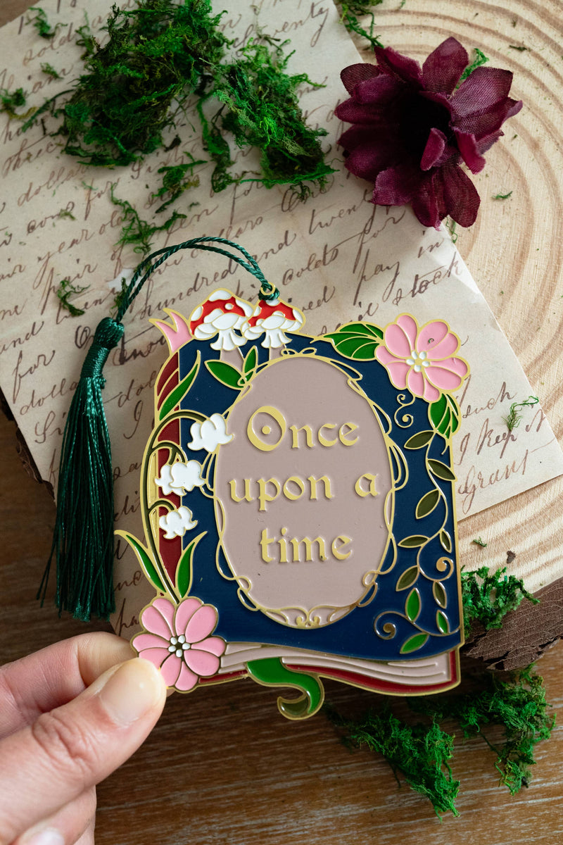 The Bookish Atelier - Once Upon a Time Book Metal Bookmark, Bookish Fantasy