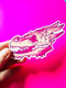 Fox and Brambles - Ivory Pink Dragon Skull Vinyl Sticker
