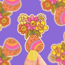 Turtle's Soup - Happy Flowers Vase Colorful Water Bottle Vinyl Sticker