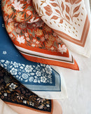 Flora West Design - 100% Silk Bandana Scarf - Botanical Garden Floral Western