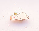Alum and Ink - Curly the Capybara Lying Down Enamel Pin