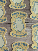 Sadsquatch - Honky Tonk Kitty Chonk - Cute Cowboy Cat Vinyl Sticker