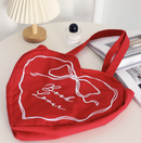 The Bookish Atelier - Book Lover Heart Embroidered Tote Bag, Reader Bag, Bookish